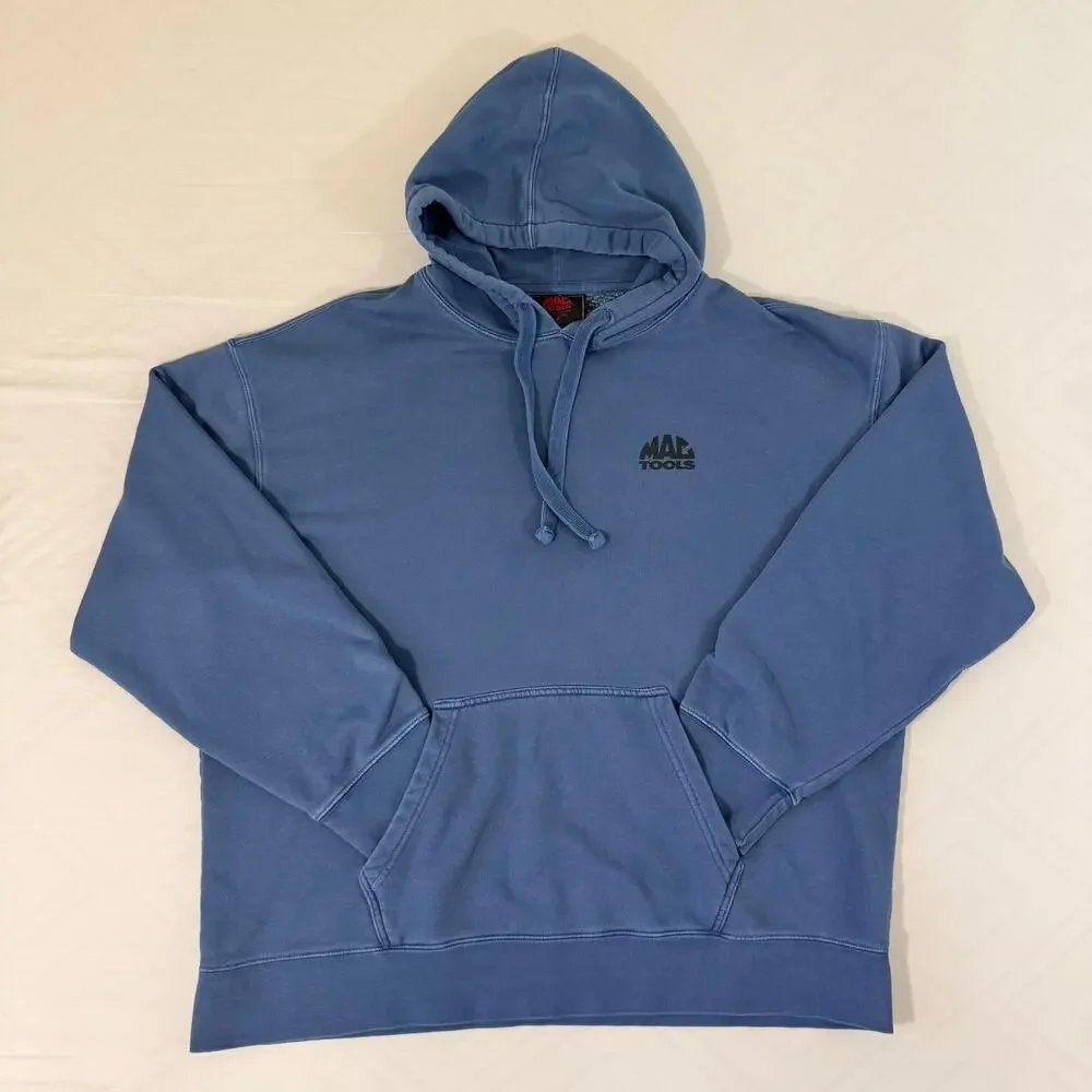 Mac Tools Mens Hoodie 2X Blue Truck Marking Its Territory Graphic Sweatshirt